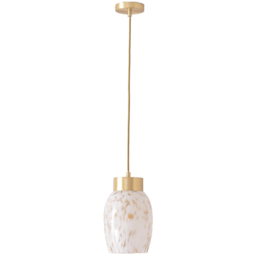 ValueLights India Confetti Brushed Gold Glass Capped Ceiling Pendant Light