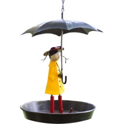 Marco Paul Iron Girl With Umbrella Bird Feeder - thumbnail 1
