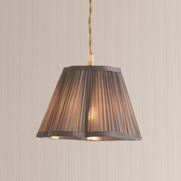 ValueLights Loralei Small Dark Grey Pleated Faux Silk Scalloped Shade - thumbnail 2