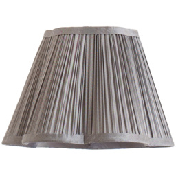 ValueLights Loralei Small Dark Grey Pleated Faux Silk Scalloped Shade - thumbnail 1
