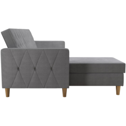 Dorel Home Liberty 3 Seater Grey Sectional Futon with Chaise - thumbnail 4