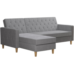 Dorel Home Liberty 3 Seater Grey Sectional Futon with Chaise - thumbnail 3