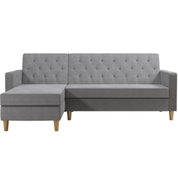 Dorel Home Liberty 3 Seater Grey Sectional Futon with Chaise - thumbnail 2