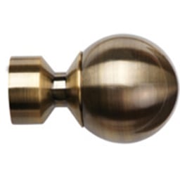 New Edge Blinds Antique Brass Fixed Length Eyelet Metal Curtain Pole Set with Met Ball Finial 210cm - thumbnail 2