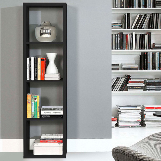 Florence Mauro 3 Shelf Matt Black Bookshelf - image 1