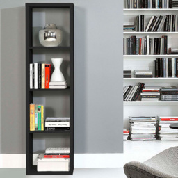 Florence Mauro 3 Shelf Matt Black Bookshelf - thumbnail 1