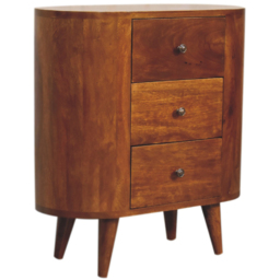 Artisan Furniture 3 Drawer Chestnut Solid Wood Mini Cabinet - thumbnail 4