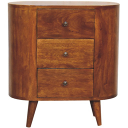 Artisan Furniture 3 Drawer Chestnut Solid Wood Mini Cabinet - thumbnail 2