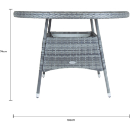 Charles Bentley Rattan 6 Seater Dining Table Grey - thumbnail 4