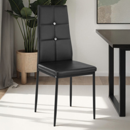 tectake Rhinestone Black Highlight Dining Chair Set of 4