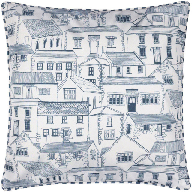 Wylder Abersoch Town Blue Reversible Cushion 45 x 45cm - image 1