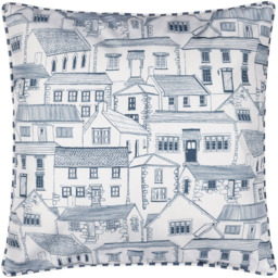 Wylder Abersoch Town Blue Reversible Cushion 45 x 45cm