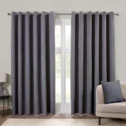Dusk Eyelet Curtain Charcoal / 168cm / 229cm - thumbnail 2