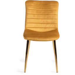 Bentley Designs Rothko Mustard Velvet Dining Chair Set of 2 - thumbnail 3