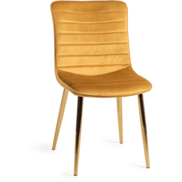 Bentley Designs Rothko Mustard Velvet Dining Chair Set of 2 - thumbnail 2