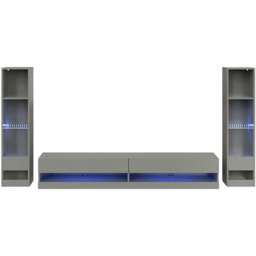 GFW Galicia 10 Shelf Grey Wall Mounted LED Full Media Set - thumbnail 2