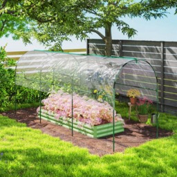 Outsunny Clear Plastic Polytunnel Greenhouse 4 x 13ft - thumbnail 4