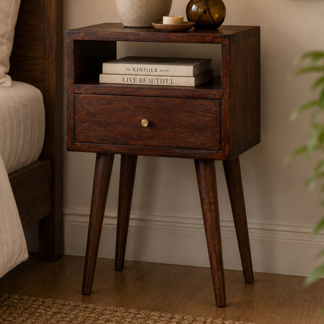 Artisan Furniture Cherry Single Drawer Single Shelf Solid Wood Mini Bedside Table - image 1