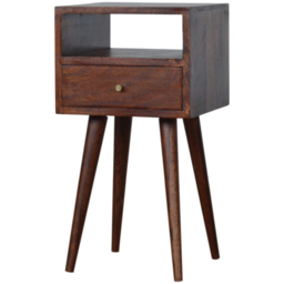 Artisan Furniture Cherry Single Drawer Single Shelf Solid Wood Mini Bedside Table - thumbnail 3