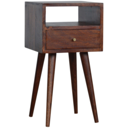 Artisan Furniture Cherry Single Drawer Single Shelf Solid Wood Mini Bedside Table - thumbnail 4