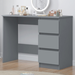 FWStyle Stora 3 Drawer Matt Grey Dressing Table - thumbnail 1
