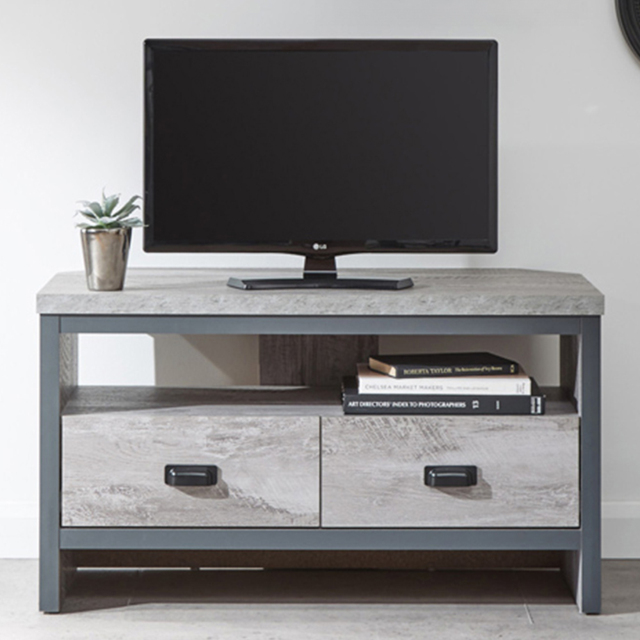 GFW Boston 2 Drawer Grey Corner TV Unit - image 1