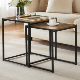 VIDA DESIGNS Brooklyn Dark Wood Nest of Tables Set of 2