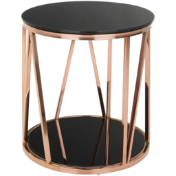 Premier Housewares Alvaro Rose Gold Finish Round Side Table - thumbnail 2