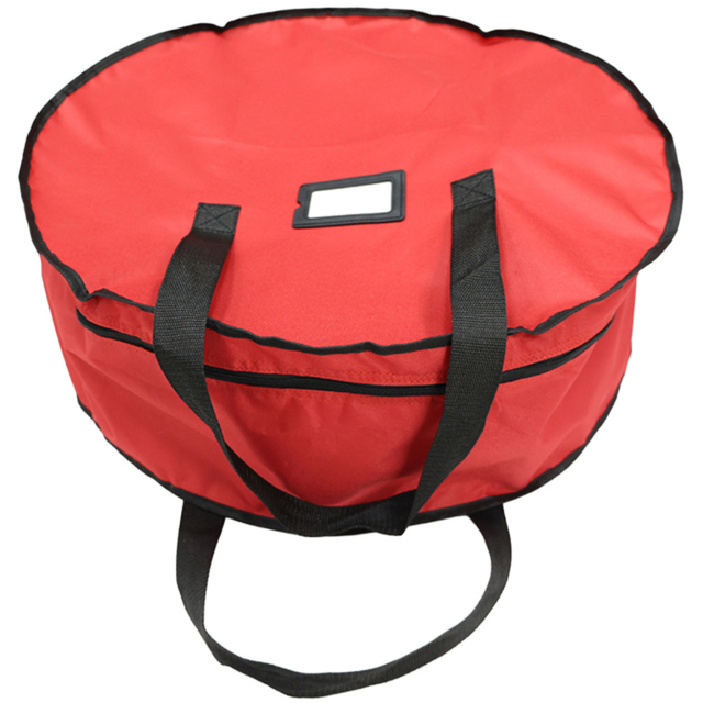 Festive Christmas Linen Red Christmas Wreath Storage Bag - image 1