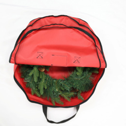 Festive Christmas Linen Red Christmas Wreath Storage Bag - thumbnail 4