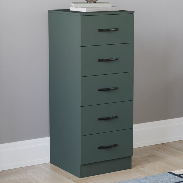 Vida Designs Riano Jasper Green 5 Drawer Narrow Chest of Drawers - image 1