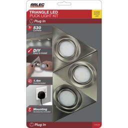 Arlec 3 Pack LED Triangle Cabinet Lights - thumbnail 2