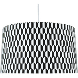 Kavi Black and White Geometric Pendant Light Lamp Shade - thumbnail 1