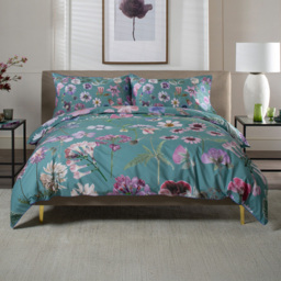 The Lyndon Company Botanical Flower Green Single Duvet Set - thumbnail 1