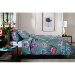 The Lyndon Company Botanical Flower Green Single Duvet Set - thumbnail 2