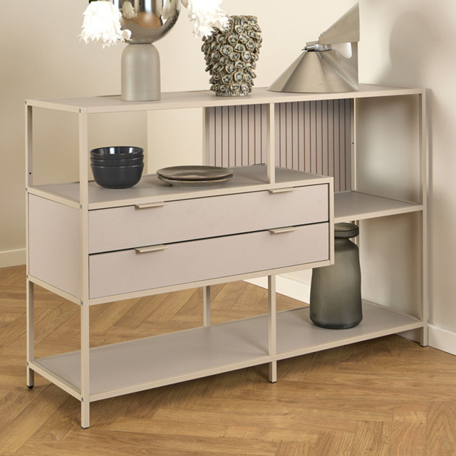 Florence Seaford 2 Drawer 3 Shelf Grey Storage Unit - image 1
