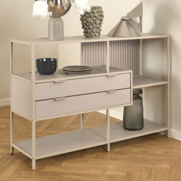 Florence Seaford 2 Drawer 3 Shelf Grey Storage Unit