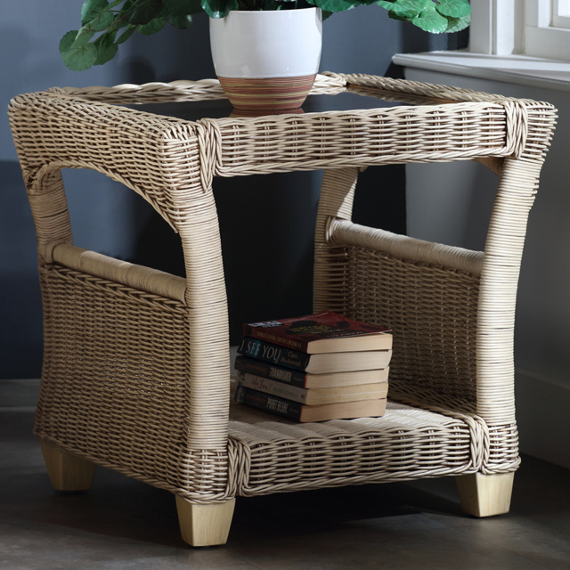 Desser Dijon Cane Natural Rattan Side Table - image 1