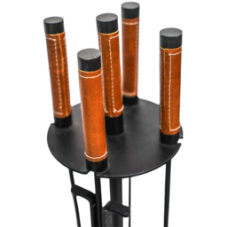 Ivyline Black Leather Handle 5 Piece Round Companion Set - thumbnail 3