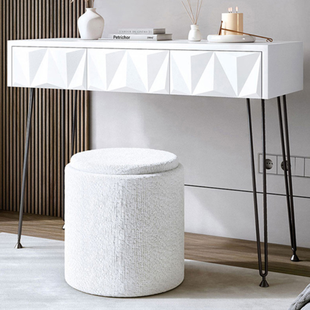 CARME Home Claudia White and Black 3 Drawer Dressing Table - image 1