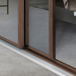 Spacepro Single Panel Walnut Frame Mirror Sliding Door 2220 x 914mm - thumbnail 4