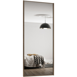 Spacepro Single Panel Walnut Frame Mirror Sliding Door 2220 x 914mm