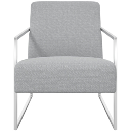 Ritz Dove Grey and Silver Accent Chair - thumbnail 3