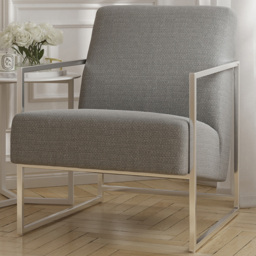 Ritz Dove Grey and Silver Accent Chair