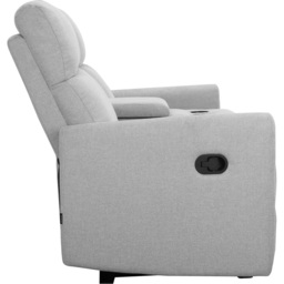 Loft24 Daoulas 2 Seater Light Grey Belfast Fabric Recliner Sofa - thumbnail 4
