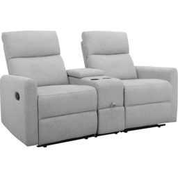 Loft24 Daoulas 2 Seater Light Grey Belfast Fabric Recliner Sofa - thumbnail 2