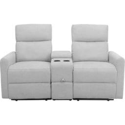 Loft24 Daoulas 2 Seater Light Grey Belfast Fabric Recliner Sofa - thumbnail 3