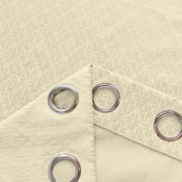 Alan Symonds Temple Velvet Blackout Ring Top Eyelet Curtains Cream 229 x 229cm - thumbnail 3