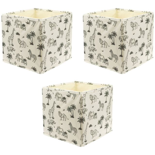Homebase Safari Pattern Compact Cube Storage Insert 3 Pack - image 1