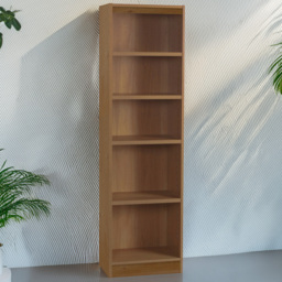 R White Cabinets Brown 5 Shelf Tall Wide Bookcase - thumbnail 1